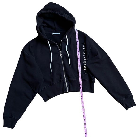 JOHN ELLIOTT Boca Zip Up Cropped Hoodie Black Jacket Sweatshirt 1 XS S Small - Picture 7 of 10